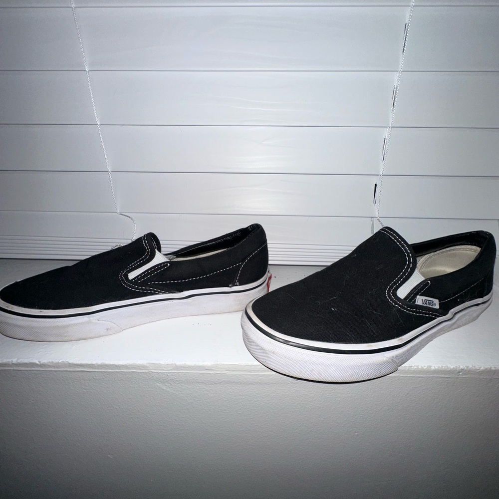 Vans Black and White Slip-On Shoes